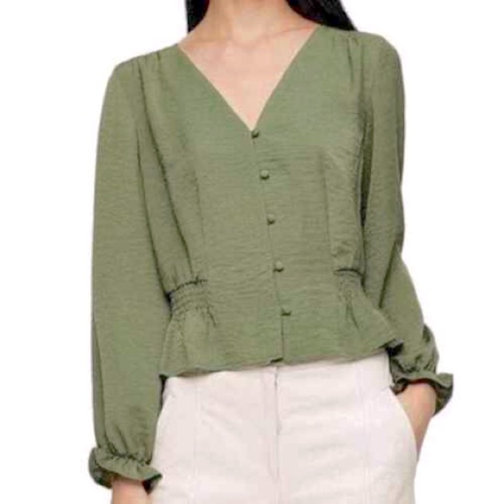 Topshop Smocked Ruffle Milly Top